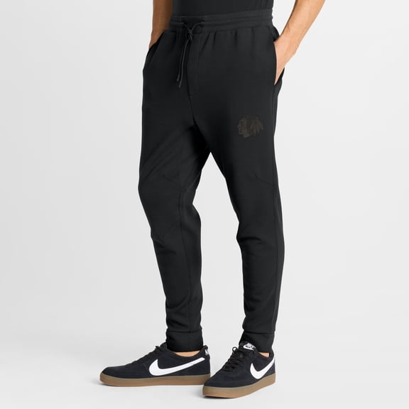 Men's Fanatics Black Chicago Blackhawks Authentic Pro Road Tri-Blend Joggers