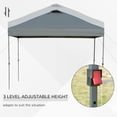 thumbnail image 4 of Outsunny 10' x 10' Pop Up Canopy Tent, Instant Sun Shelter with 3-Level Adjustable Height, Top Vents and Wheeled Carry Bag for Outdoor, Garden, Patio, Gray, 4 of 8