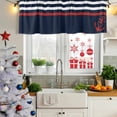 thumbnail image 6 of Anchor Navy Blue Valances for Windows, Decorative Rod Pocket Window Valance Curtains, Red Nautical White Geometric Stripes Short Curtain Drapes for Kitchen/Living Room, 2 Panels, 42" W x 18" L, 6 of 8