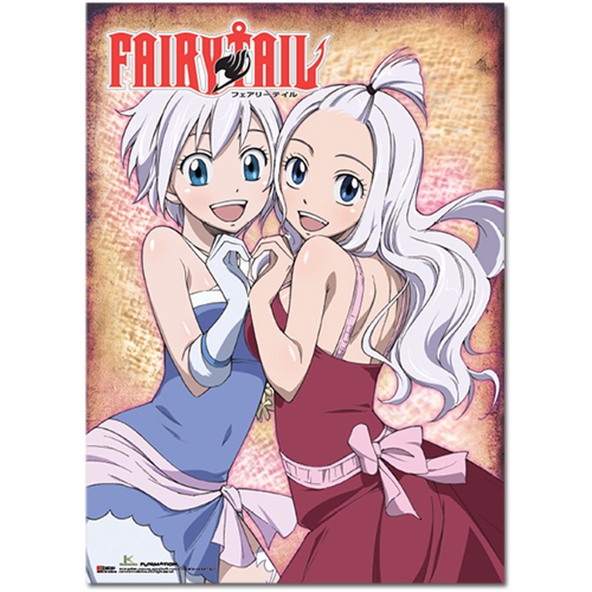 FAIRY TAIL 複製原画 B4ポスター ミラジェーン リサーナ メイビス Wall Scroll - Fairy Tail - New Mirajane & Lisanna Fabric Art