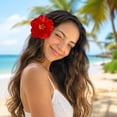 thumbnail image 3 of Tropical Hibiscus Flower Hair Clips, Beach Jaw Clips for Thick Hair, Colorful Floral Non-Slip Claw Hairpins for Summer Party Use, 3 of 4