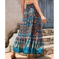 thumbnail image 7 of GXIPO Womens Maxi Skirt 2025 Casual Flowy Elastic High Waist Long Skirts with Pockets Summer Beach Style Navy M, 7 of 7
