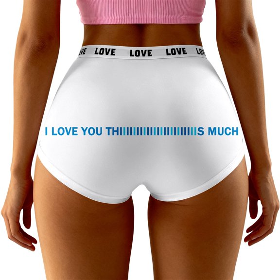 Xijirk Panties for Women,Valentine's Day Floral Print Valentine Underwear Soft Stretch Bikini Panties Comfortable Breathable Hipster Briefs for Everyday Wear,Womens Underwear,White,XL