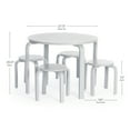 thumbnail image 6 of Guidecraft Kids' Nordic Table and Chairs Set - Gray: Childrens Wood Round Toddler Activity Table for Playroom with 4 Stacking Stools, 6 of 7
