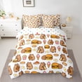 thumbnail image 2 of Homewish White Cartoon Capibara Bedding Comforter Set 7pcs, Fast Food Hamburger King Bedding Sets, Teens Kids Boys Girls Reversible Bed Sheets, Super Cozy Room Decor, 2 of 7