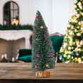thumbnail image 3 of Riguas Mini Christmas Tree with Wood Base Colorful Beads Simulation Pine Needle Cedar Tree Ornament Cute Desktop Christmas Tree Home Table Decoration New Year Gift, 3 of 6