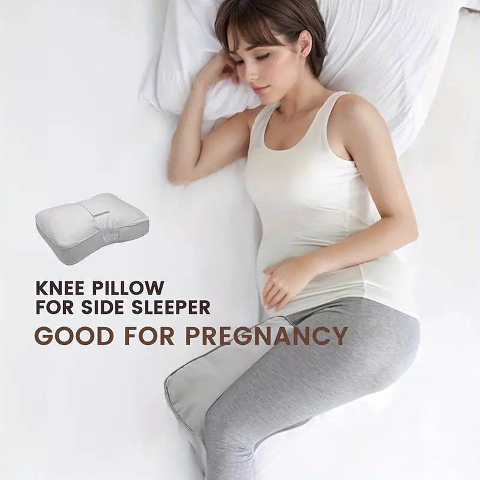 Leg Pillow Pregnancy Knee Pillow With Straps Ergonomic Leg Support Cushion Soft Memory Foam Style Knee Spacer Pillow Pressure Relief Sleeping Support For Side Sleep Office Rest Use For Comfort-Gray