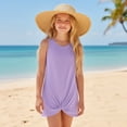 thumbnail image 2 of Teen Swimsuit Cover Up Girls Summer Sleeveless Twist Front Beach Cover-Up Dresses Swim Suits for Girls 13-14 Years, 2 of 7