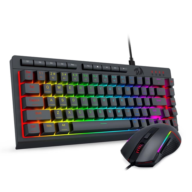 Combo de teclado y mouse gamer Redragon S157 RGB 8000 DPI