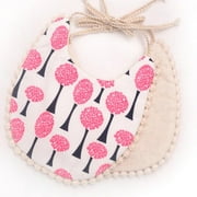 Spring hue Baby Waterproof Towel Toddler Dinner Feeding Double-deck Cute Bibs