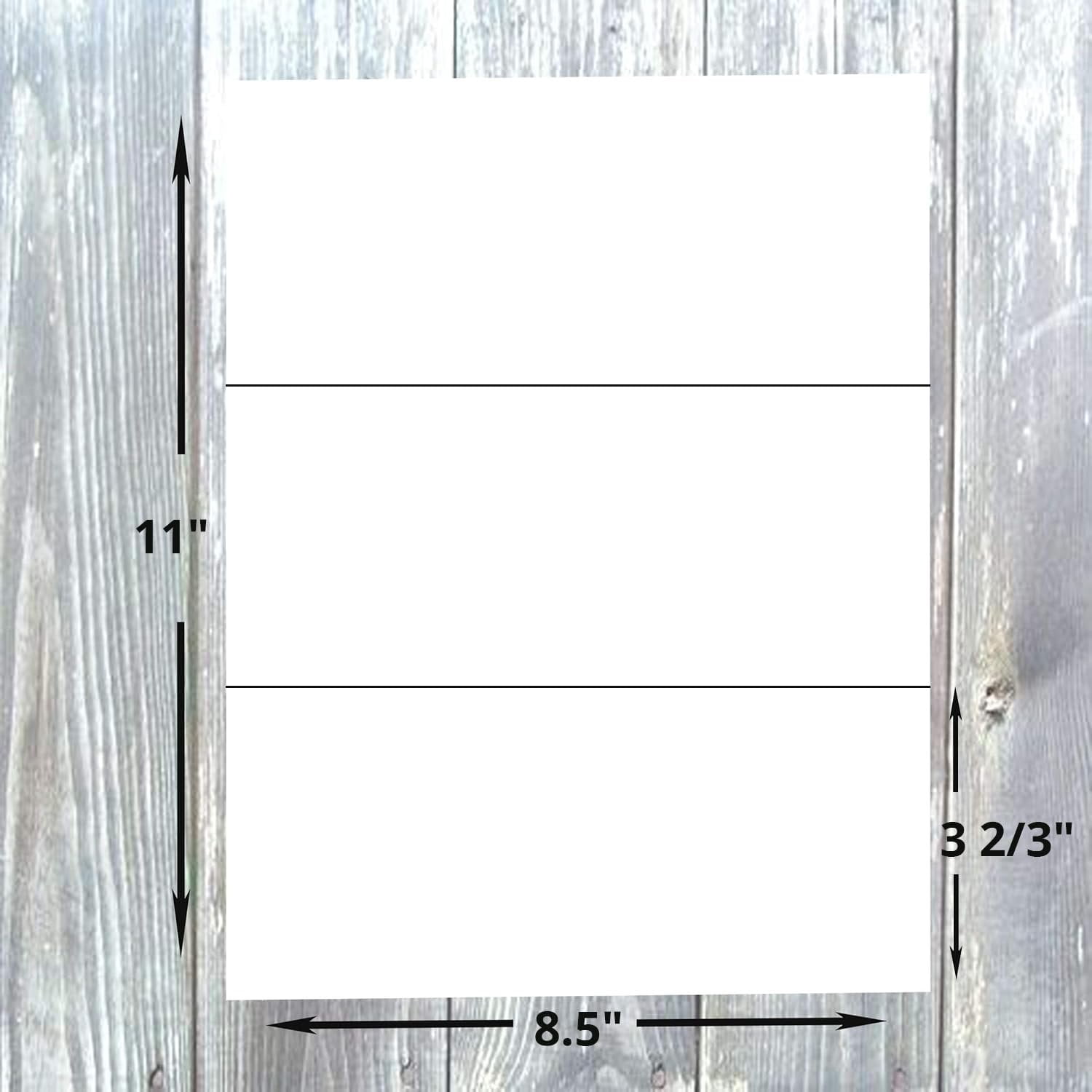 Hamilco White Cardstock Paper 80 lb cover Blank Note Cards 8.5" x 11" with 2 folds Trifold - 100 Pack