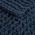 thumbnail image 4 of Madison Park 50 x 60" Contemporary Chenille Chunky Knit Throw in Navy, 4 of 9