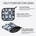 thumbnail image 3 of Yayeee Oven Mitts and Pot Holder Set of 2 Heat Resistant Kitchen Gloves Baking Hot Pad, Blue Cats and Hearts, 3 of 5