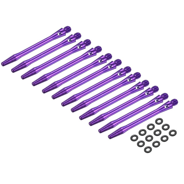 Ejes de Dardos de Aluminio Uxcell, Accesorios de Reemplazo para Varillas de Dardos 2BA con Anillos de Goma para Punta de Acero Púrpura 48mm