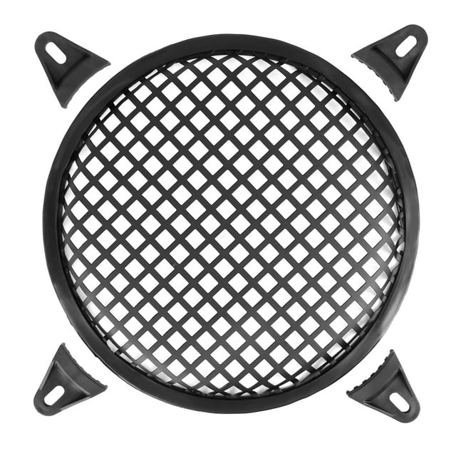 Unique Bargains Housse de Haut-Parleur Audio de Voiture Noire 8 Pouces en Métal avec 4 Clips