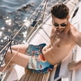 thumbnail image 2 of luoweisi Men's Beach Shorts Quick Dry Swim Trunks with Mesh Lining Colorful Jellyfish L, 2 of 5