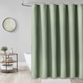 thumbnail image 6 of 72"x72" Shower Curtain, Waffle Textured Thick Fabric Shower Curtains for Bathroom, Polyester Cloth Bath Curtain with 12 Plastic Hooks，Green, 6 of 7