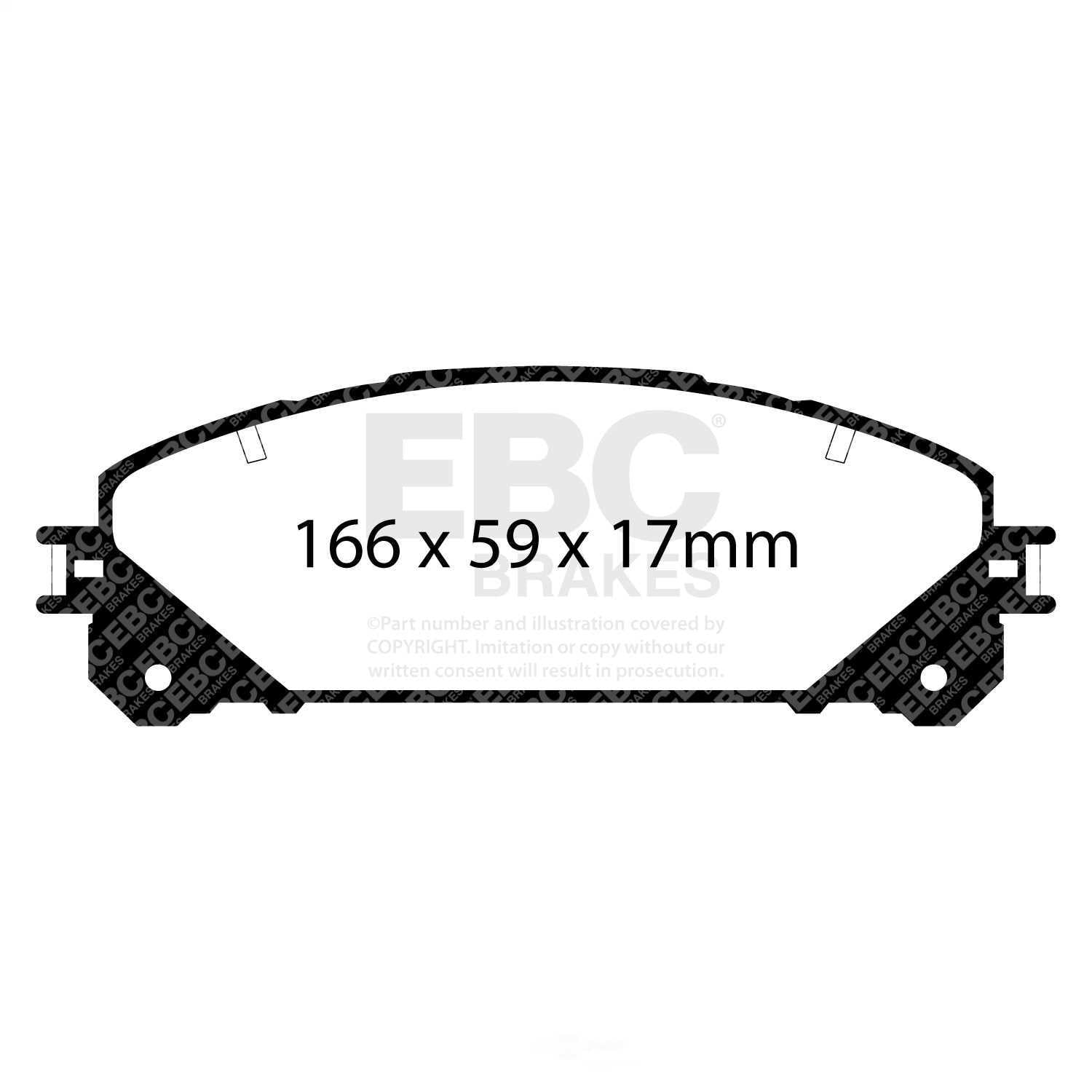 EBC Brakes Greenstuff 6000 Series Heavy Duty 4x4/SUV/Light Truck Brake Pad Set Fits select: 2008-2019 TOYOTA HIGHLANDER, 2011-2023 TOYOTA SIENNA