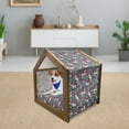 thumbnail image 3 of Unicorn Pet House, Happiness Stars Hearts Rainbows Doodle Style Magic Cartoon Image, Outdoor & Indoor Portable Dog Kennel with Pillow and Cover, 5 Sizes, Multicolor, by Ambesonne, 3 of 5