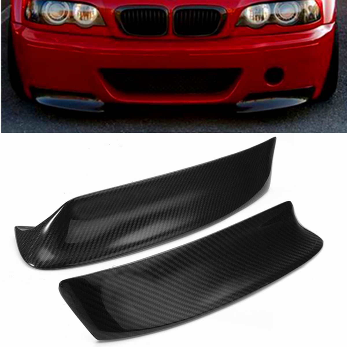 Carbon Fiber HM Style Front Bumper Lip Spoiler fit for 2001-2006 BMW E46 M3