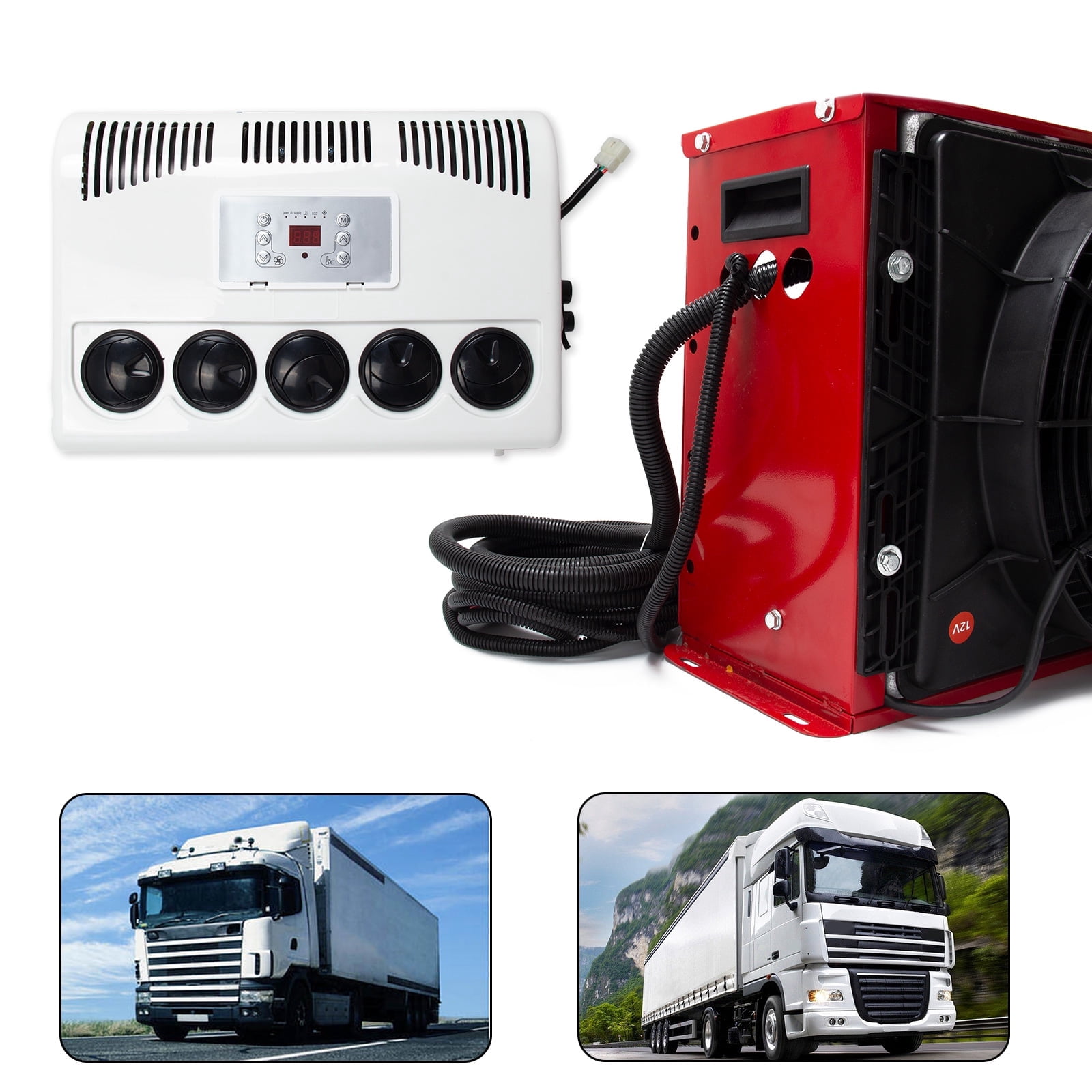 Jrswin 619 12V Air Conditioner Kit 11000 BTU Mini Split AC fits RV, Semi Trucks, Universal