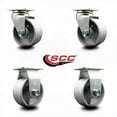 thumbnail image 2 of 4 Inch Semi Steel Cast Iron Caster Set with Roller Bearings 2 Swivel 2 Rigid, 2 of 2