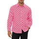 thumbnail image 1 of Camisa de vestir de puntos para hombre, de manga larga, casual y de negocios, color rosa, talla L, 1 of 1