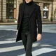 thumbnail image 2 of Abrigo de invierno de talla grande y manga larga para hombre, chaqueta de cuero acolchada con cuello de solapa, abrigo grueso vintage, chaqueta de piel de oveja, abrigo para hombre, 2 of 4