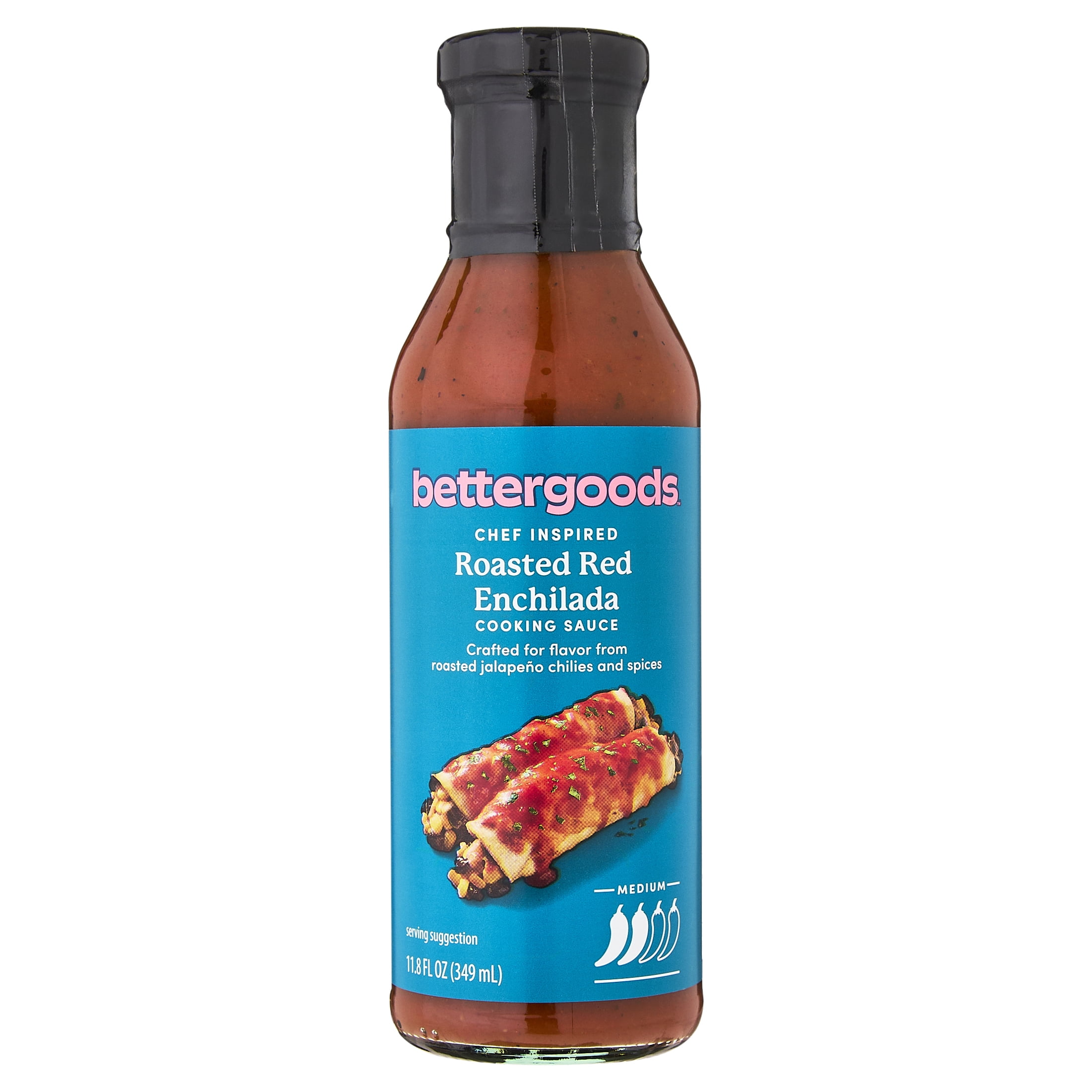 (4 pack) bettergoods Roasted Red Enchilada Cooking Sauce, 11.8 fl oz Bottle