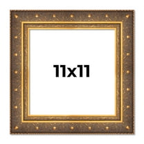 11x11 Frame Vintage Gold Solid Wood Picture Frame | 2.5 Inch Moulding Width | Ornate Bronze Museo