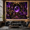 thumbnail image 6 of Crystal Ball Among Purple Pumpkins and Candles, Mystical Gothic Art for Occult Fans, Witchcraft Wall Decor, Halloween Gift, Tapestry Wall Hanging for Bedroom and Studio, 6 of 7