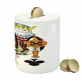 thumbnail image 3 of King Piggy Bank, King of Clubs Playing Gambling Poker Card Game Leisure Theme Without Frame Art, Ceramic Coin Bank Money Box for Cash Saving, 3.6" X 3.2", Multicolor, by Ambesonne, 3 of 4