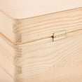 thumbnail image 4 of Caja de almacenamiento de madera para decorar | 40 x 30 x 14 cm (+/- 1 cm) | con tapa | Natural sin pintar | Caja de herramientas/Cofre/Bandeja | Sin tratar ni lijar, 4 of 6