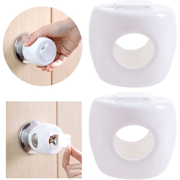 Cerradura de la manija de la puerta para niños, cubierta de protección para niños de la manija de la puerta, cerradura de seguridad para niños de la puerta, blanco, 4PCS ShuxiuWang 8390606131928