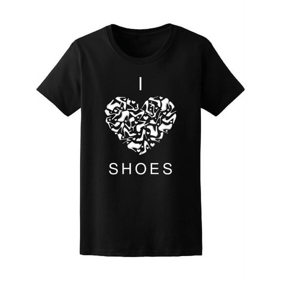 I Love Shoes Shopping Heart T-Shirt Women -Image by Shutterstock, Female Small