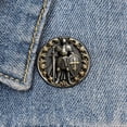 thumbnail image 4 of Fashion Templar Knight Cross Brooch Stainless Steel Round Lapel Pin Badge Handcrafted Lapel Pin Badge Brooch for Men Women, 4 of 7