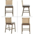 thumbnail image 6 of Guyou Woven Counter Height Bar Stools Set of 4, 29" Natural Wood Bar stools with Seagrass Back for Kitchen Island, Farmhouse & Coastal, Gray, 6 of 11
