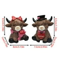thumbnail image 3 of Moocorvic 2Pcs Resin Highland Cow Figurine, Valentine's Day Gifts for Couple, Farmhouse Wedding Table Centerpieces Decorations, 3 of 9