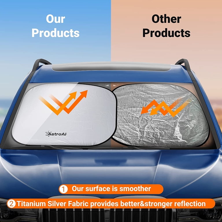 AstroAI Windshield Sun Shade, Foldable 2-Piece photo 3