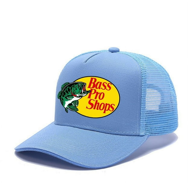 Bassproshops Printed Cotton Summer Outdoor Fishing Sun Protection Baseball Cap (Light blue)