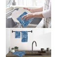 thumbnail image 5 of Navy Blue Coral Coastal Dish Towels Set, Waffle Weave Kitchen Towels 4 Pieces, Ocean Nautical Seaside Beach Microfiber Hair Face Bath Tea Towel Absorbent Quick Drying Cleaning Dish Cloths 12"x12", 5 of 7