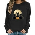 thumbnail image 5 of VKOYWKM Halloween Sweatshirt for Women Black Cat Graphic Sweatshirts Oversized Long Sleeve Crew Neck Pullover Vintage 90s Halloween Sweatshirt, 5 of 7