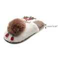 thumbnail image 4 of JeashCHAT Christmas Pompoms Slippers for Women Soft Plush Comfy Warm Slip-On House Slippers Flat Slide Slippers (Khaki), 4 of 5