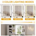 thumbnail image 3 of Makeup Vanity and Stool – White Vanity Desk with 3-Color LED Lights, Charging Station & Display Cabinet, 3 of 5
