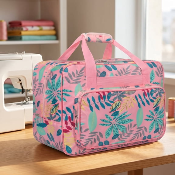 Sewing Machine Carrying Case, Universal Sewing Tote Bag with Pockets, Water Resistant Sewing Storage Organizer Fits Singer, Brother, Janome Standard Sewing Machines