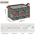 thumbnail image 7 of Yayeee Foldable Storage Basket for Shelves with Handles Set of 2 Waterproof Cloth Bins, Red Christmas Poinsettias, 7 of 7