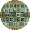 thumbnail image 1 of Ahgly Company Indoor Round Abstract Light Blue Modern Area Rugs, 4' Round, 1 of 4