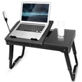 thumbnail image 1 of Fresh Fab Finds FFF-GPCT653 Foldable Laptop Table Bed Desk w/Cooling Fan Mouse Board LED 4 USB Ports Snacking Tray with Storage for Home Office, 1 of 1