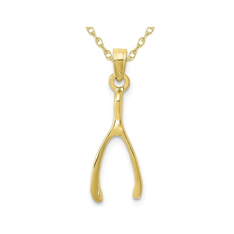 10k Yellow Gold Polished Wishbone Charm Pendant Necklace With Chain Canada - Yellow Gold Charms Pendants 10k Yellow Gold Polished Wishbone Charm Pendant Necklace With Chain Canada - Yellow Gold Charms Pendants