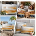 thumbnail image 4 of Orange Gray White Outdoor Pillow Covers 20x12 Set of 2,Waterproof Patio Throw Pillowcase Protectors,Farmhouse Abstract Ombre Texture Lumbar Decorative Pillow Shams Cushion Covers for Seat Bed Couch, 4 of 8